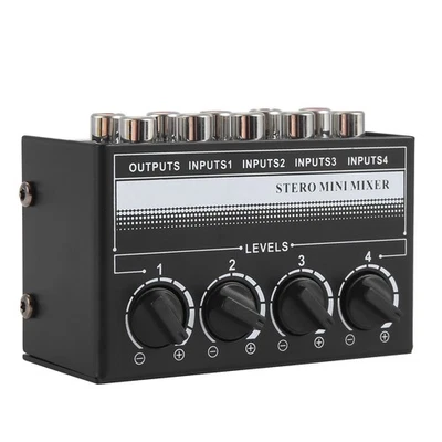 4 Kanal Stereo Audio Mixer UnterstüTzt Cinch Eingang und Ausgang Passiver  3512 - Bild 1 von 4