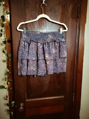 Falda Corta Grande Púrpura Gitana Púrpura Caprichoso Transparente En Niveles Mudd Años 90/Y2K De Colección  Foto 1 de 4