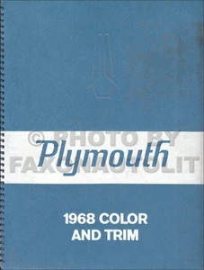 1968 Plymouth Color and Trim Small Size Dealer Album Upholstery RARE - Picture 1 of 2