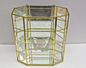 Große Vintage Messing Vitrine,Setzkasten mit Spiegel Glas,41 cm Hoch,36cm breit - Bild 1 von 12