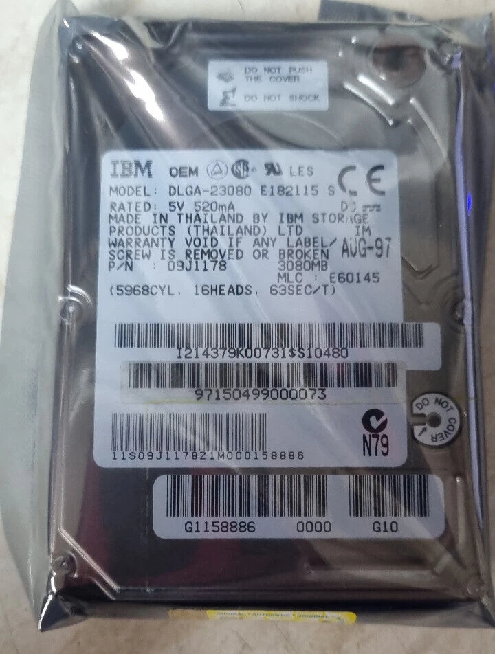 Working IBM DLGA-23080 46H6123 73H6430 3GB 2.5" IDE Hard Drive - Image 1 of 1