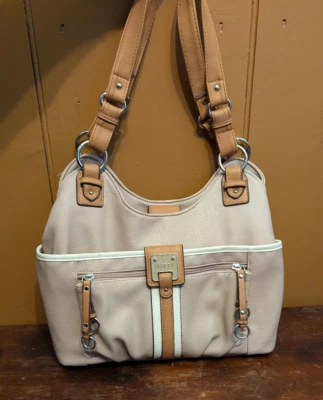 Rosetti Bolso de Hombro Bolso de Mano Vegano Imitación Cuero Beige Cartera Bolsillos Usado en Excelente Condición Foto 1 de 4