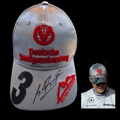 MICHAEL SCHUMACHER SIGNED 2010 F1  CAP Stuttgart - helmet - shirt - Autograph - Image 1 of 4
