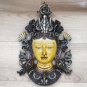 Buddha Mask 8" Wall hanging Art Sculpture Painting & Carving mask Religious - Picture 1 of 4