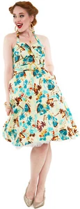 Voodoo Vixen ELLA Tropical PIN UP GIRL Cuello Holder SWING DRESS Vestido Rockabilly - Imagen 1 de 6