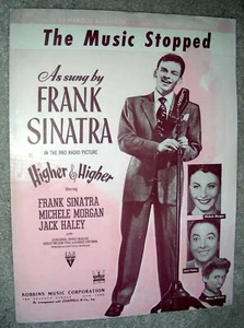 1943 THE MUSIC STOPPED Vintage Sheet Music FRANK SINATRA by McHugh, Adamson - Picture 1 of 2