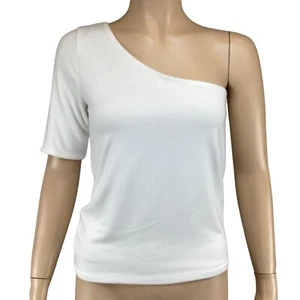 J. Crew Top Size Small NWT FormKnit One-Shoulder White Stretch - Picture 1 of 7