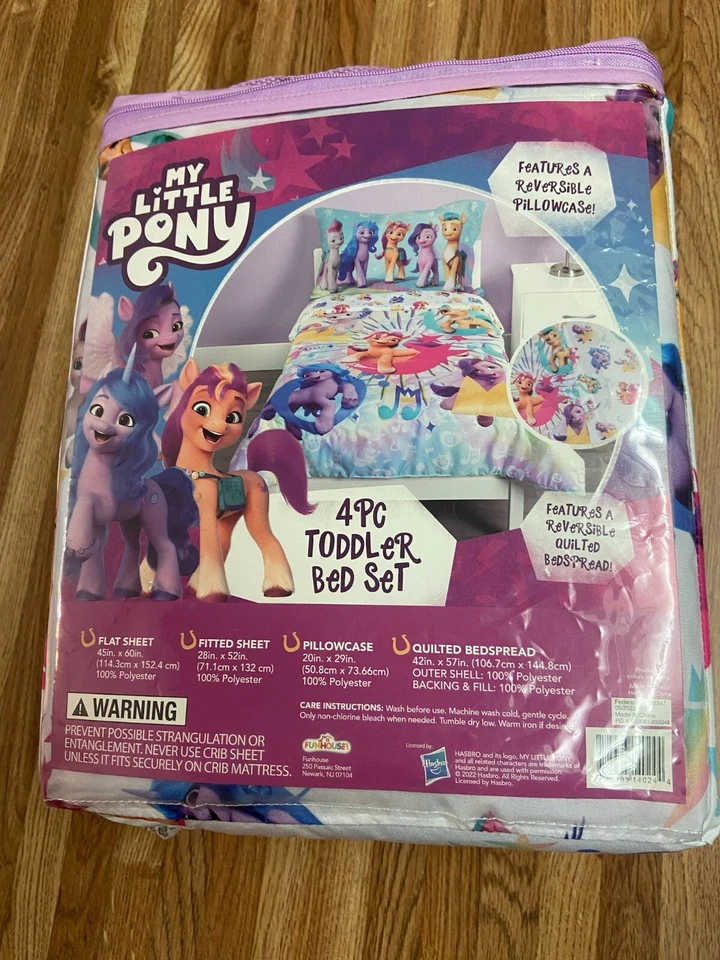 Juego de cama My Little Pony 4 piezas para niños pequeños - Ponis Unite niñas niños niños nuevo Foto 1 de 4