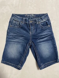 Request Kids Jean Shorts Cropped Jeans Blue 5-Pocket Denim Size  6X - Picture 1 of 5