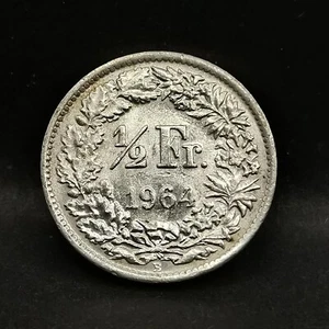 1/2 FRANC ARGENT 1964 B BBERN HELVETIA DEBOUT SUISSE / SWITZERLAND SILVER - Bild 1 von 3