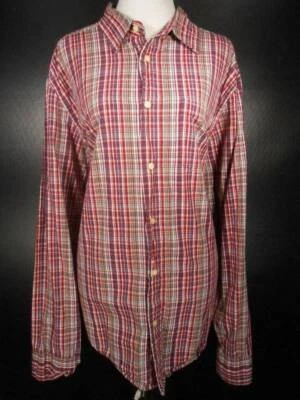 Beautiful Men's XL Ralph Lauren Chaps Denim Red Plaid Long Sleeve Shirt GUC - Image 1 of 4