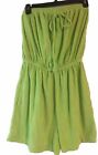 Vintage New Tropical Escape Lime Green Strapless One Piece Terry Romper Medium