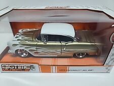 Jada Big Time Muscle 1955 Chevrolet Bel Air Gold With White Flames 1:24 Scale 🔥