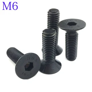 M6 6mm DIN7991 Black 10.9 Class Alloy Steel Hex Socket Countersunk Head Screw - Picture 1 of 5