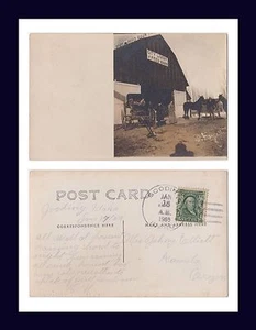 IDAHO GOODING CITY LIVERY FAYETTE REAL PHOTO 1909 TO JOHNNY ELLIOTT, KAMELA OR - Picture 1 of 1