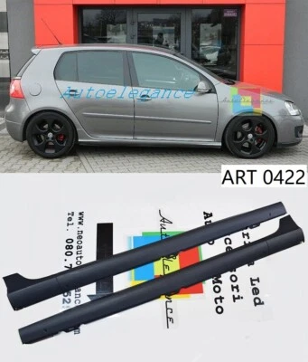 0422 MINIGONNE LATERALI PER VW GOLF 5 2003-2008 3 & 5 PORTE SPOILER SOTTO PORTA - Immagine 1 di 4