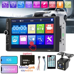 7" Double 2Din Touch Screen Car Stereo Radio MP5 Player Mirror Link Bluetooth US - Picture 1 of 30