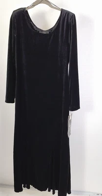 Vestido Molly Malloy Talla 10 Noche Negro Manga Larga Terciopelo Pull Over NUEVO Foto 1 de 4