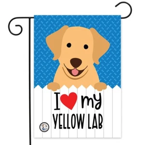YELLOW LAB dog GARDEN FLAG I Love my YELLOW LAB double sided Yard decor - Picture 1 of 3