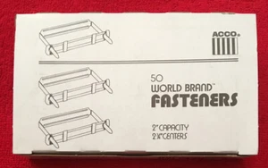 Sujetadores ACCO World Brand 2"" de capacidad, 2,3/4"" de centro a centro 50 piezas - Imagen 1 de 3