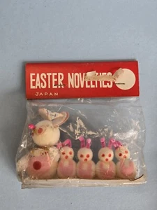 Vintage JAPAN HANDMADE EASTER  Bunny Rabbits 1950's NOVELTY new in pack - Picture 1 of 5