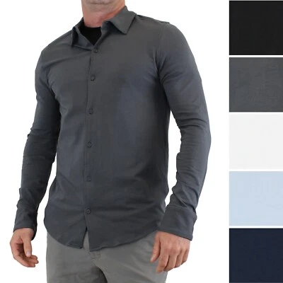 Camisa cuello True Classic para hombre, tejido manga larga, ajuste ligeramente relajado Foto 1 de 4