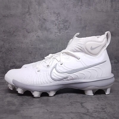 Chuteiras de beisebol masculinas Nike Alpha Huarache NXT MCS tamanho 8 branco cinza - Imagem 1 de 4