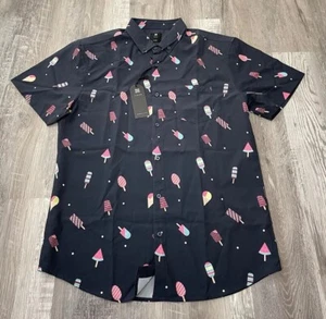 Visive Ice Cream Fun Button Down Kurzarm Mode Hemd Herren Large - Bild 1 von 6