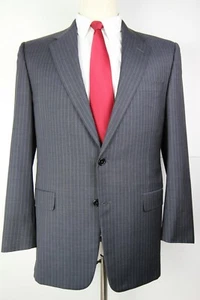 Hickey Freeman Madison Blue Striped Two Button Wool Suit 42 REGULAR 35 29 42R - Picture 1 of 10