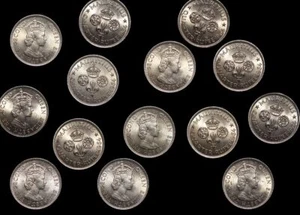 Set of 9 Copper-Nickel 1/4 Rupee Coins from Mauritius, Elizabeth II (1978) 🇲🇺 - Picture 1 of 1