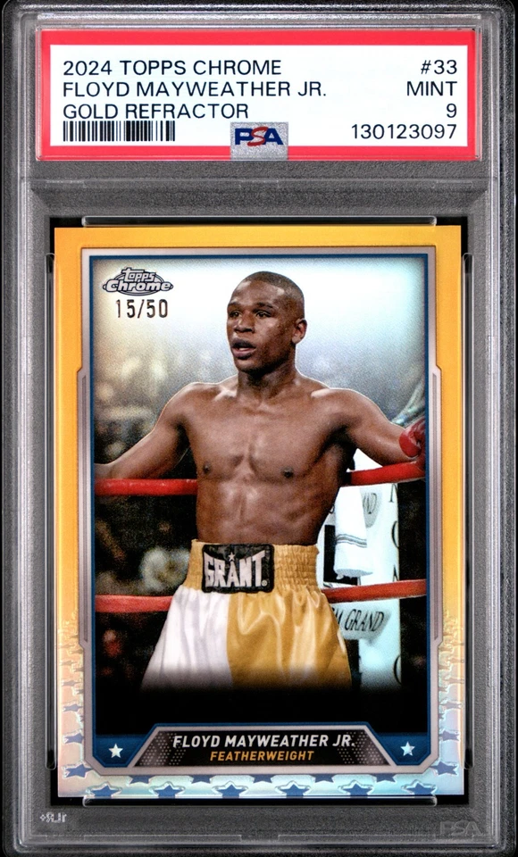 2024 Topps Chrome Boxing Floyd Mayweather Jr. #33 Gold Refractor /50 PSA 9 (KK - Image 1 of 2
