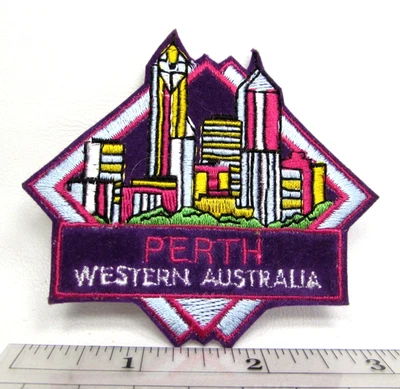 Vintage Perth Western Australia Jacket Patch Skyline Australian Travel Souvenir - Image 1 of 3