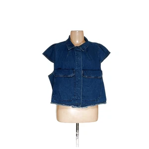Democracy Blue Denim Plus Size Button-Up - Picture 1 of 4