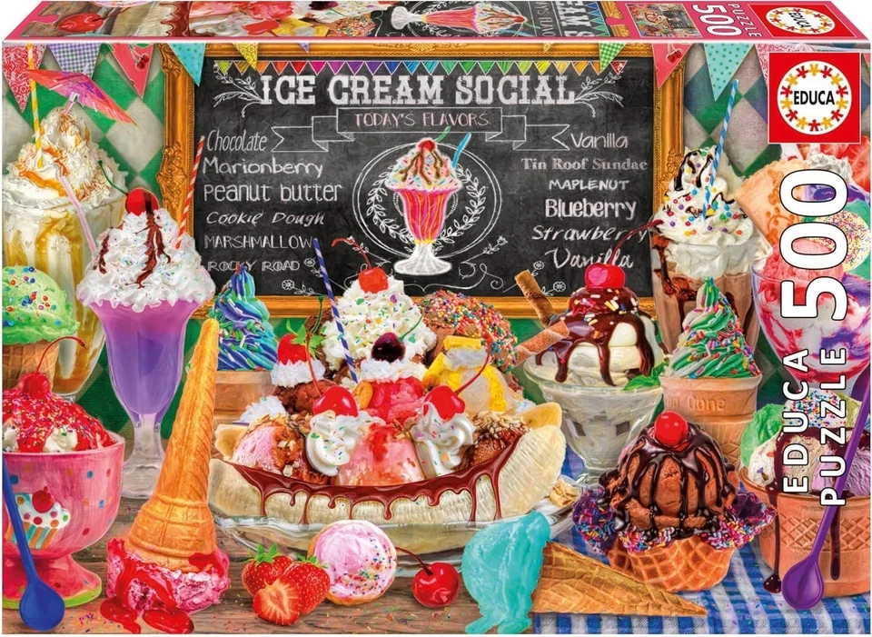 NEW Educa Jigsaw Puzzle 500 Pieces 10+ Ages Ice Cream Shop - Image 1 of 2