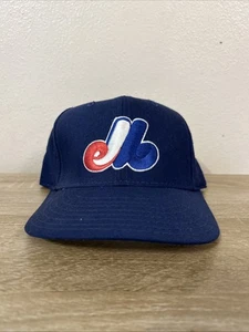 Sombrero ajustado vintage Montreal Expos talla 7 1/4 modelo New Era Pro 100 % lana azul - Imagen 1 de 9