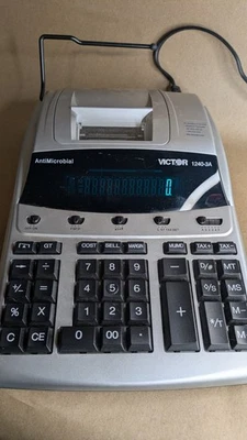 Victor 1240-3A Printing Calculator 12-Digit Desktop AntiMicrobial Tested Works - Image 1 of 4