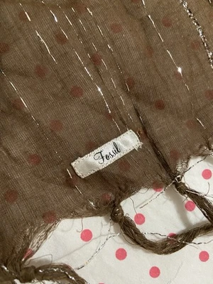 NWT Vtg. Fossil Scarf 9x70 With Fringes  - Image 1 of 4