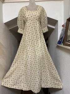 FABULOUS VTG Homemade Dress Floral Lace Cottage Core Prairie SMALL High Waist - Picture 1 of 15