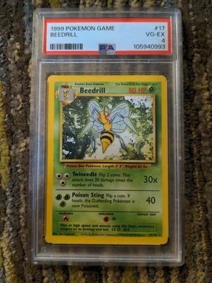 PSA 4 Beedrill 17/102  D.efending Error Misprint Pokemon Base Set - Image 1 of 4