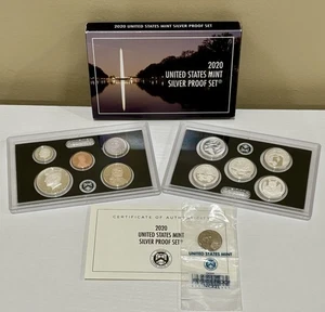 2020-S US Mint Silver Proof Set COA/OGP & 2020-W Reverse Proof Nickel. .999 - Picture 1 of 9