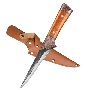 6 Zoll Ausbeinmesser - gebogene halbsteife Klinge zum Schneiden, Filetieren von Fleisch & D... - Bild 1 von 7