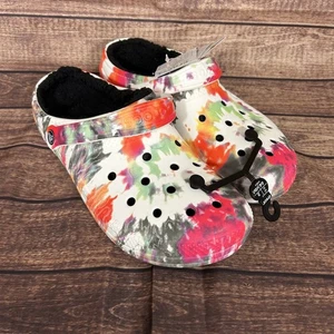 CROCS Classic Lined Tie Dye Clog Unisex M11/W13 Multicolor NEW 206341-0C4 - Picture 1 of 9