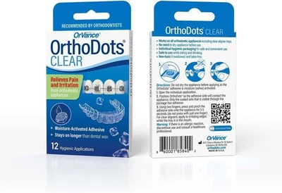 ORVANCE OrthoDots Clear Orthodontic Wax Alternative for Braces Pain Relief 24H