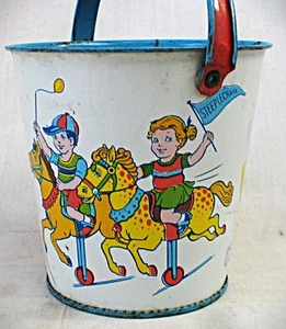 Cubo de hojalata infantil vintage de J Chein hecho en EE. UU. - Imagen 1 de 1