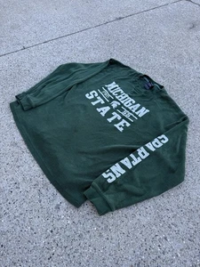 Vintage Y2K 2000s Michigan State Spartans Green Longsleeve Shirt Side Hit - Bild 1 von 5