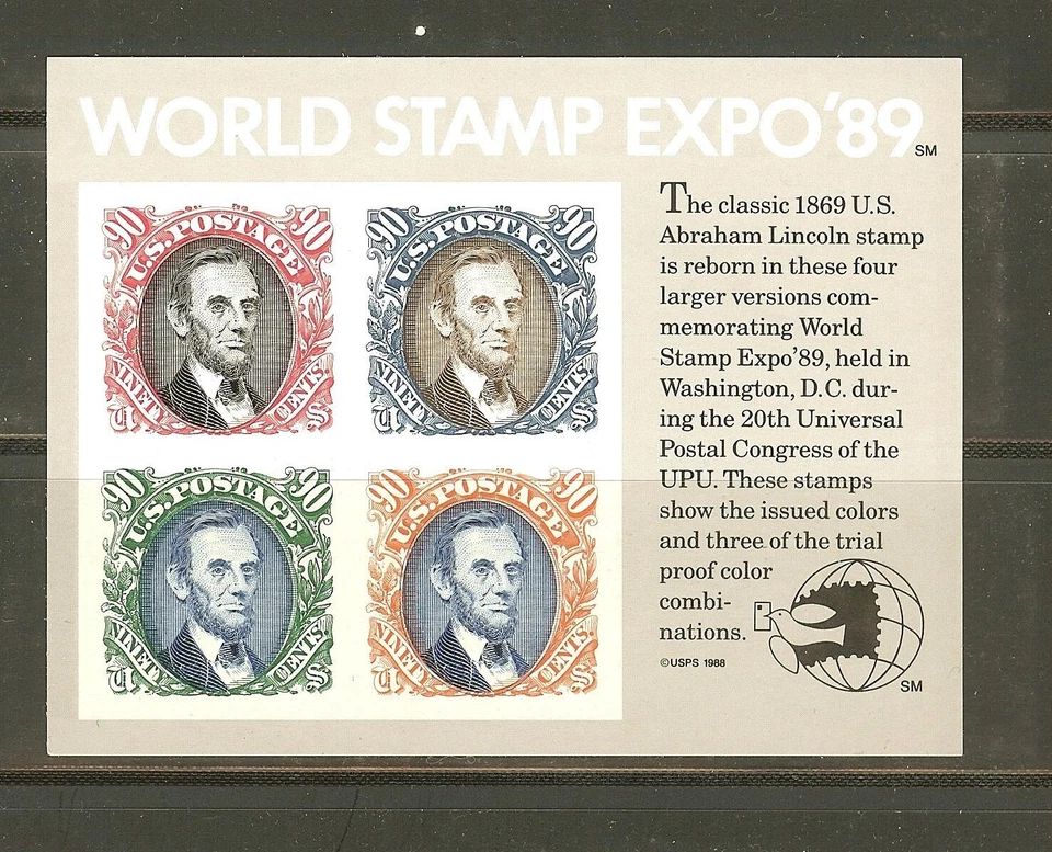 US Scott # 2433 MNH souvenir sheet - World Stamp Expo "89" MNH - Image 1 of 1