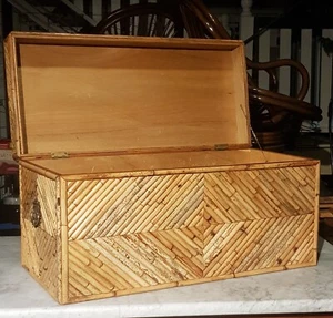 Vintage Split Cane Blanket Box, Boho, Coastal Style. - Picture 1 of 7