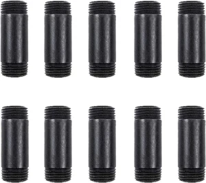 10-Pack Black Steel Nipples - DIY Steampunk Style - Picture 1 of 5