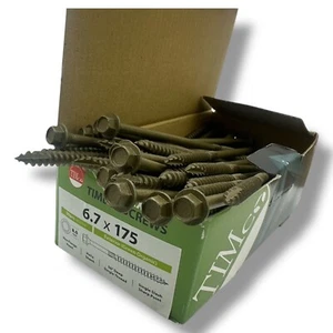 6,7 x 175 mm 50 HEX CABEZA PAISAJE TORNILLOS DORMITORIO CUBIERTA TIMBERFIX ÍNDICE - Imagen 1 de 2