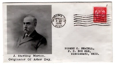 #717 Arbor Day Nebraska City NE First Day Cover Beazell Planty #16c - Image 1 of 2